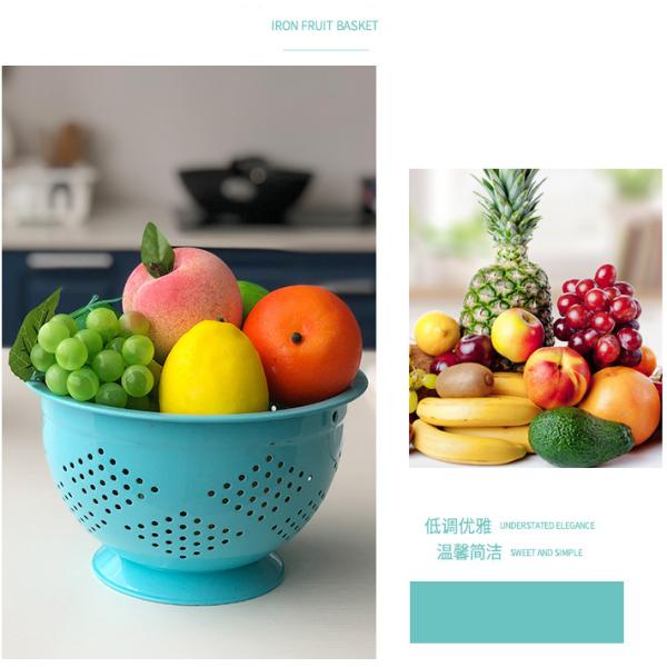 Handheld Rustproof 0.5kg Steel Fruit Basket Powder Coating