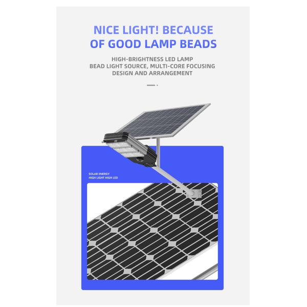 Commercial Solar Powered LED Street Lights Lamp 150W 3.2V 40000mA Battery