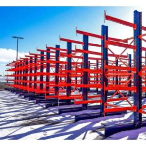 Q235 Q355 Steel Cantilever Storage Racks With Galvanized Or Powder Coating Surface