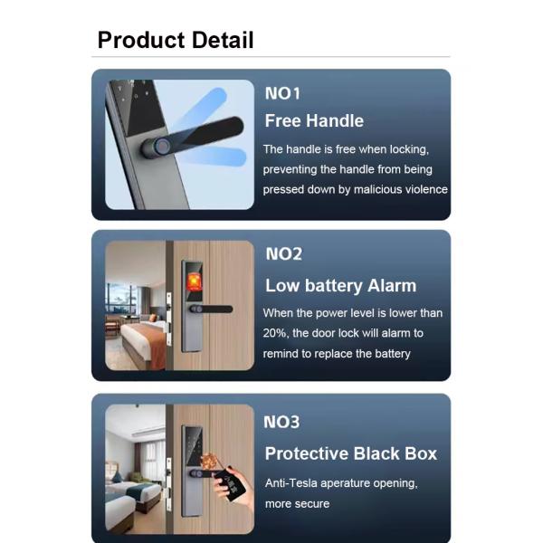 Интеллектуальный цифровой безключевой вход Smart Fingerprint Door Lock с приложением TTlock