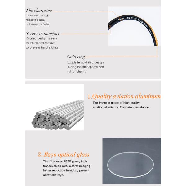 77mm HD B270 Optical Glass Camera Lens Screw-on UV Filter With