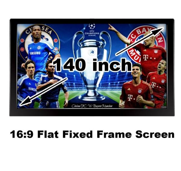 Hot Selling 140Inch Flat Fixed Frame Wall Mount Projection Screen 16:9 For Cinema Room