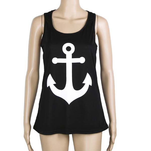 Summer Style Women's Anchor Tanks Top Fitness Debardeur Female Vest Tops
