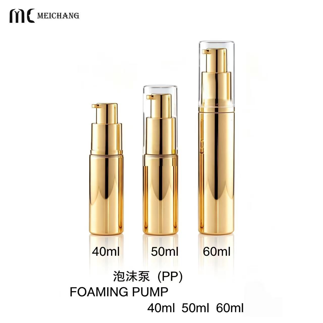 40ml 50ml 60ml PP Airless Foaming Pump Bottle for Travel-Size Facial Cleanser Packaging（MC-1804）