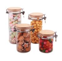 tampa de bambu alta clara do frasco do vidro de Borosilicate de 1L 1.35L 1.6L reusável lavável da grande