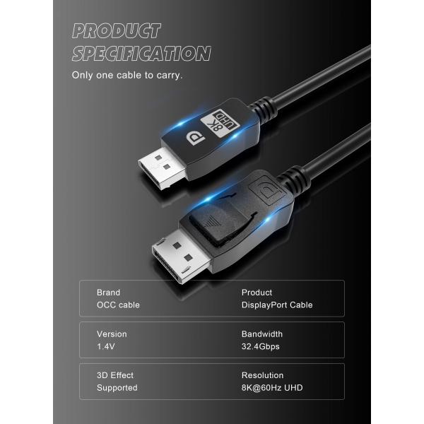6 футов Dp к поддержке монитора Displayport Hdmi 4k 60hz кабеля Dp
