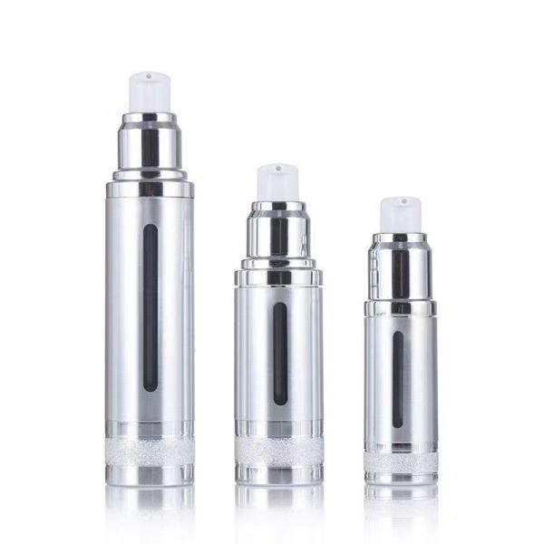 Luxury Anodized Aluminum Airless Pump Bottle Bottle Empty Cosmetic Vacuum Premium Skincare Serum Container  Multiple Capacity