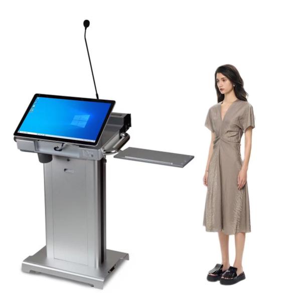 Portable Auditorium Smart Podium with 32" Front Screen and Height Adjustable