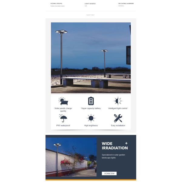 IP65 Courtyards LED intelligent Outdoor Garden Solar Light High Brightness Solar Street lamp