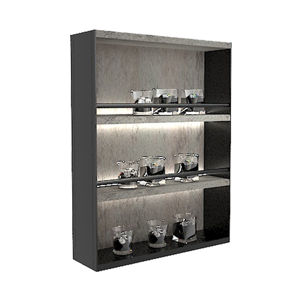 Italy Style Cabinet Aluminum Wood Storage Holders & Racks for Kitchen Wine Display Bar Cabinet