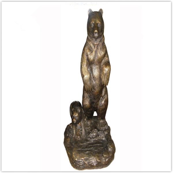 Classical Cast Iron Garden Ornaments / Metal Outdoor Bear Statues