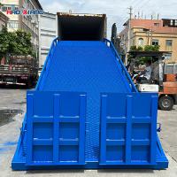Blue Movable Loading Dock Steel Portable Yard Ramp With Lift Platform