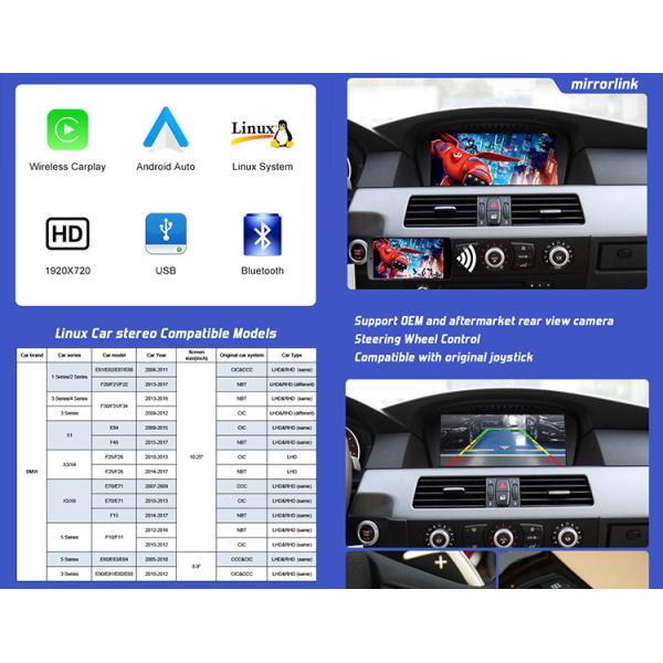 Двойная система BMW Car Stereo поддерживает OEM камера заднего вида и обратную камеру после продажи