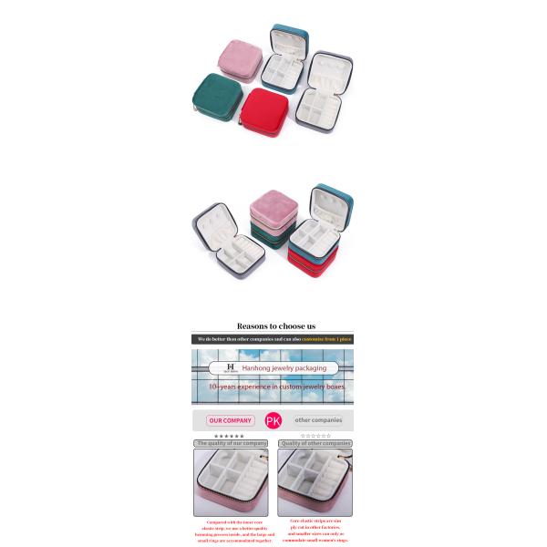 Caja de almacenamiento de joyas de terciopelo para los pendientes de tamaño personalizado
