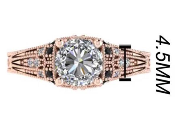 Round Brilliant Cut 18K Rose Gold Ring Illusion Setting Type GIA certificate ODM