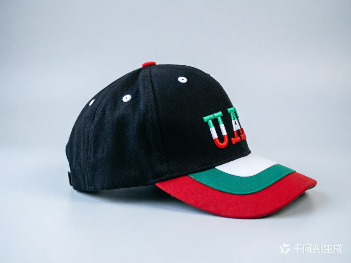 12000 Stitch Custom Embroidered Baseball Hats Satin Finish High Density Crown Logo Design
