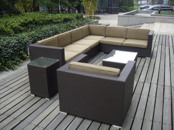 9pcs garden cane furniture All Weather Wicker Patio Furniture