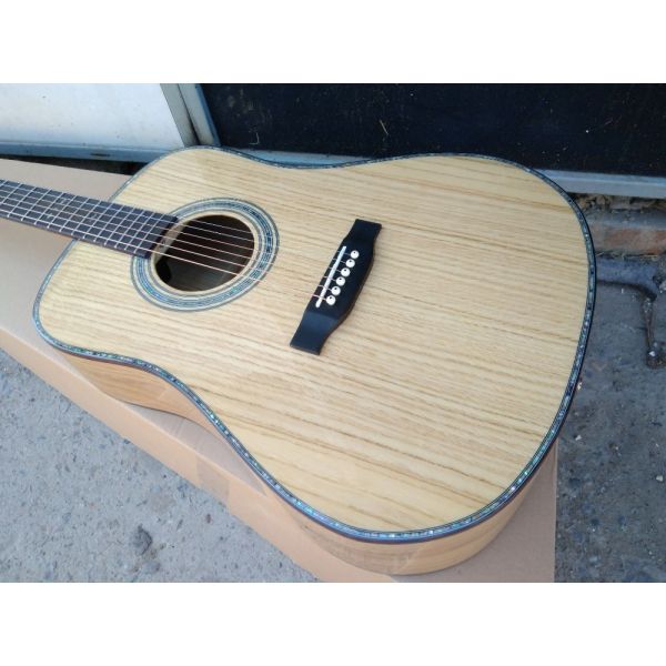 AAAA handmade all Solid OKA guitar dreadnought body guitar imported wood soundhole EQ D acoustic electric guitar