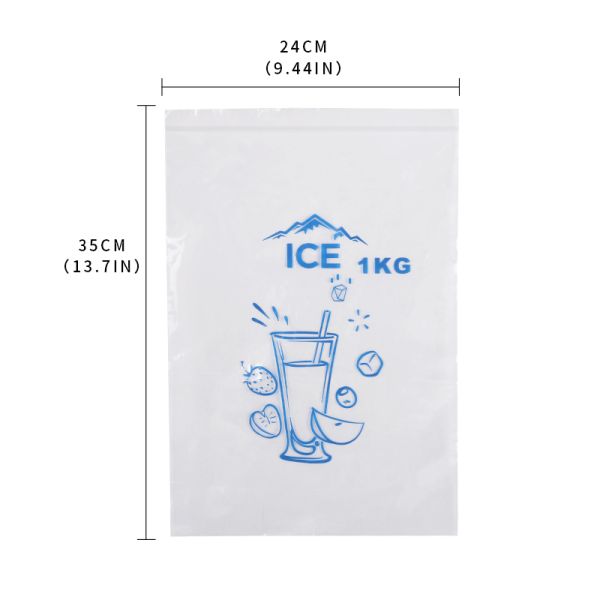 Ldpe Plastic Ice Bags With Drawstring , Ice Cube Bags 1 KG Weight Capacity