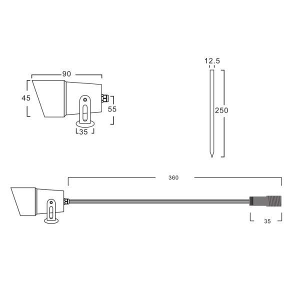 Лампа ландшафта светов 3В шипа сада СИД УДАРА