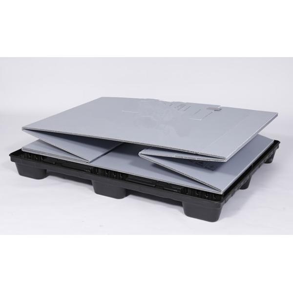 Recyclable Collapsible Corrugated Plastic Box with Pallet and Lid Safety Belt Lock