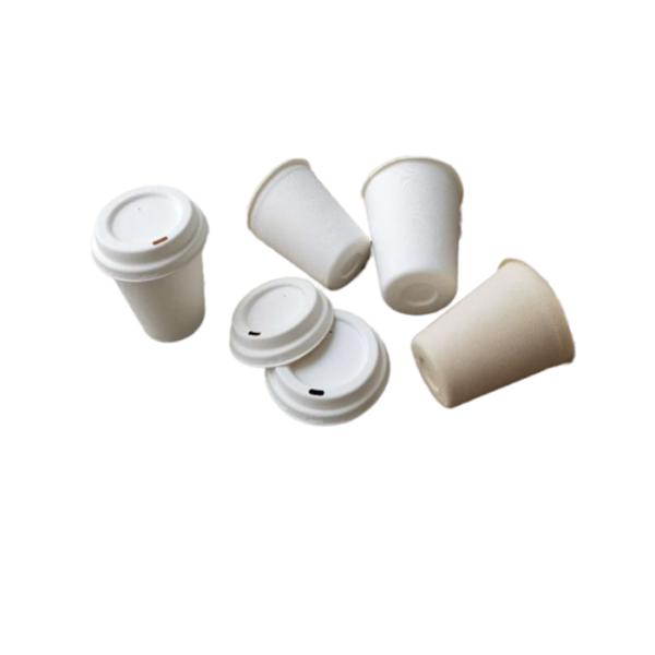 80mm Molded Pulp Sugarcane Compostable 8oz coffee cup lids