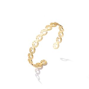 Pulseira chapeadas de Eco do bracelete do elo de corrente do ouro do diamante