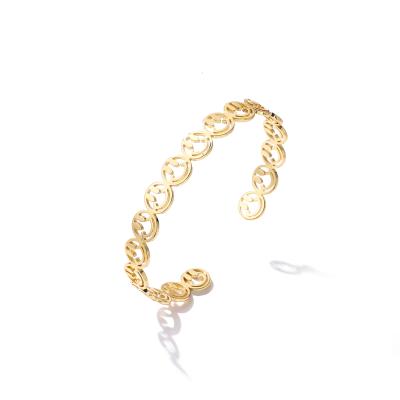 Pulseira chapeadas de Eco do bracelete do elo de corrente do ouro do diamante 18K ouro de cobre amigável luxuoso