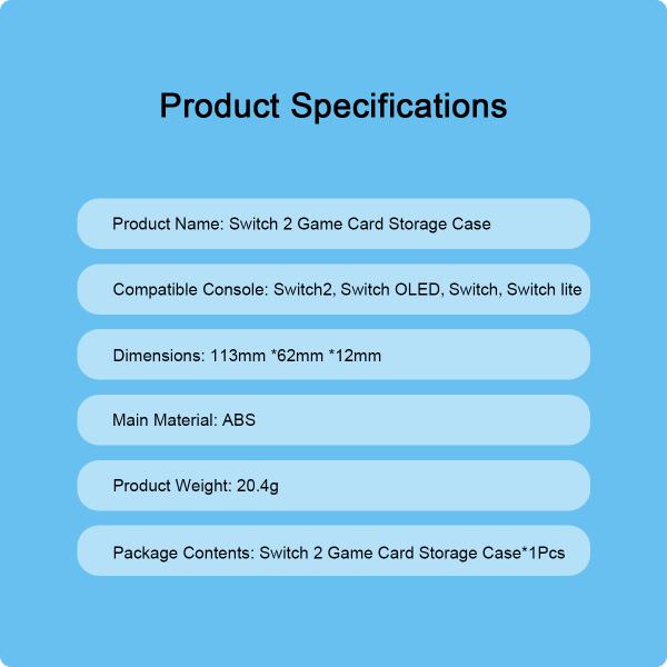 Double-Sided 12 Slots Portable Plastic Game Card Case for Nintendo Switch 2