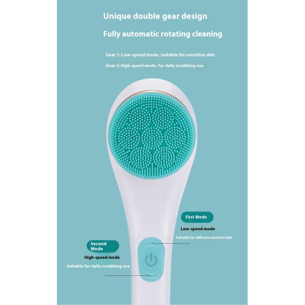 Fully Automatic Rechargeable Electric Bath Brush with Long Handle Silicone Body Massage Scrubber