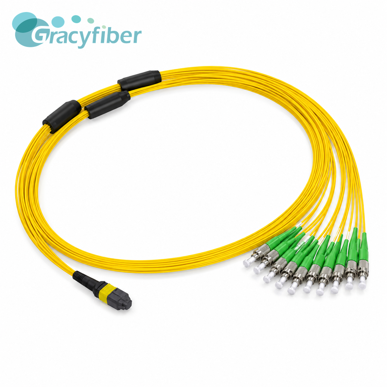 12-Core MTP/APC Female to 12CH FC/APC Breakout Cable with Corning SMF-28e Fiber