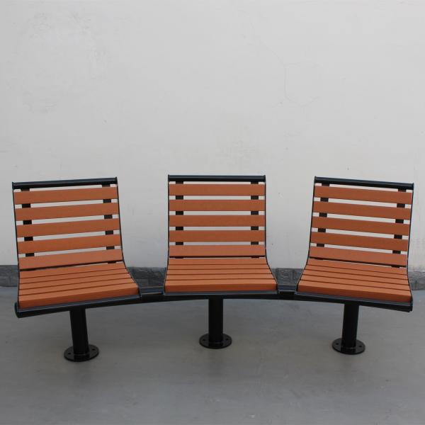 Waterproof Outdoor Recycled Plastic Benches Furniture Backless Curved