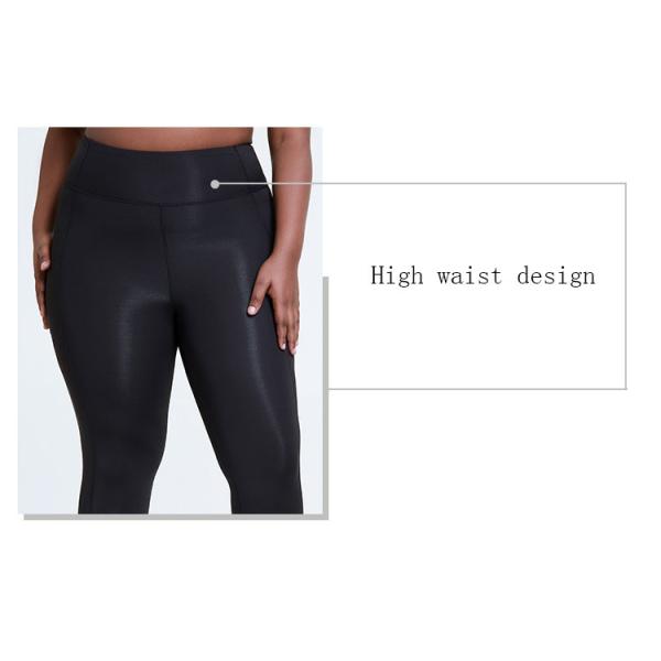BSCI Flatlock Stitching Ladies Gym Tights Black Active Fit Shaping Tights