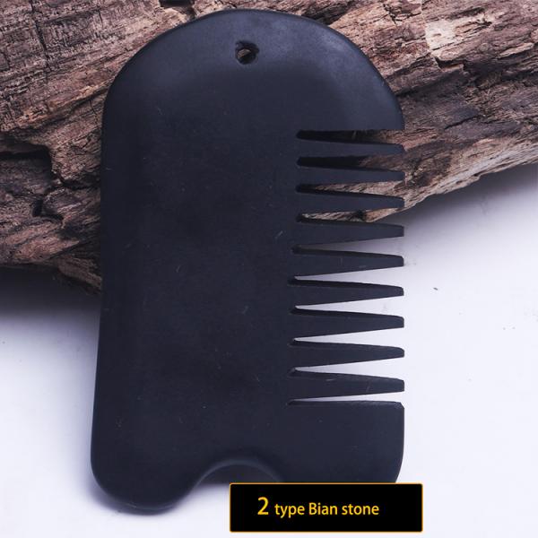 Different Shapes Obsidian Stone Guasha Comb Massager for Facial Beauty Health Care
