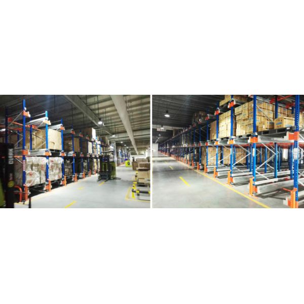 Two Way Radio Shuttle Racking Pallet Runner Rack System Room Temperature Warehouse