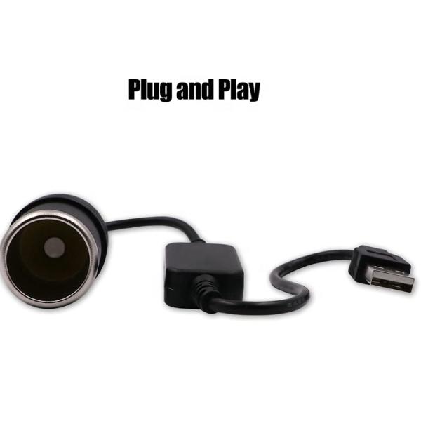 USB A Male to 12v Car Cigarette Lighter Socket Female Power Converter Cable