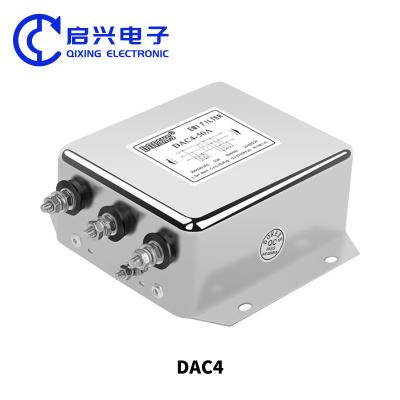 Filtro de três linhas de três fases Filtro EMI DAC4 30A 60A filtro de potência emi 100amp 380V