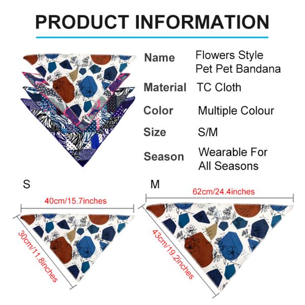 Стиль цветка персонализировал воротник Bandana любимца ткани Tc Bandana любимца