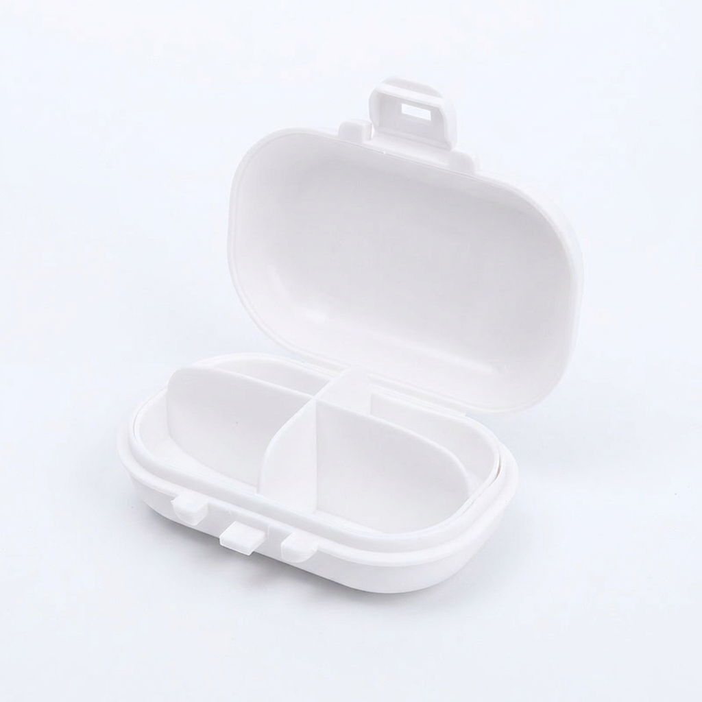 JH Medibox Portable Travel Pill Box Candy-Color PP Material Waterproof Feature Removable Vitamin Holder Case Bottle Container
