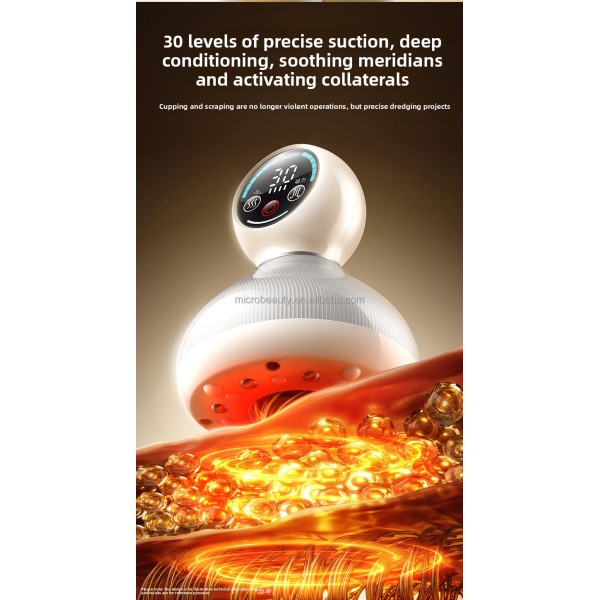 Custom Logo Available Electric Gua Sha Massager Heating Anti-cellulite Vacuum Body Scraping Cupping Massager