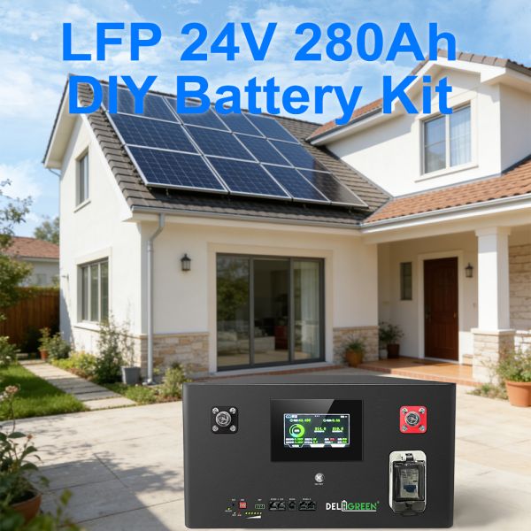 LFP 24V 280Ah DIY Battery Kit LiFePO4 Home Solar Energy Storage Battery Pack