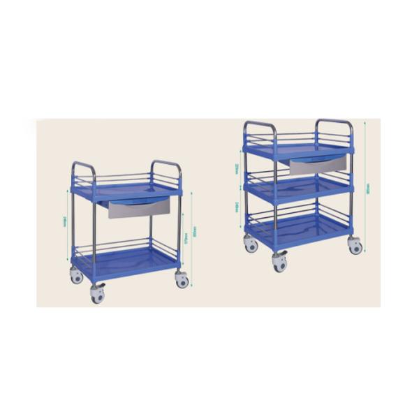 Three Shelves Plastic Steel Medical Trolley Hospital Mobile Clinic Instrument Cart