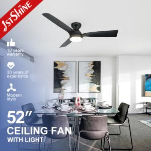 6 Speed Remote Control Decorative Ceiling Fan , Mdf Blades Black Plastic Ceiling