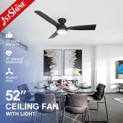 Ventilador de teto decorativo de 5 velocidades com controlo remoto, lâmina Mdf Ventilador de teto de plástico preto