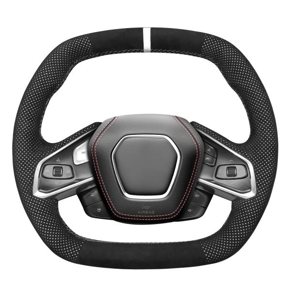 DIY Car Accessory Hand Sewing High Quality Steering Wheel Cover  For Chevrolet C8 2020-2024