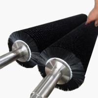Roller à brosse cylindrique industriel en nylon noir pour le nettoyage