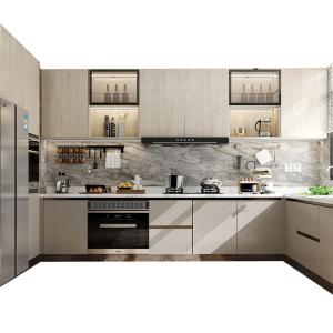 Custom Stainless Steel Top Island Brushed With Adjustable Shelves