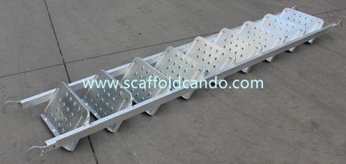 450*2370mm 8 steps ladder, 450*2691mm 9 steps ladder scaffolding galvanized steel stair case BS 1139 good quality