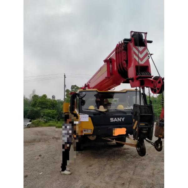 Yellow and Red Mobile Truck Crane For Sale 55 Tons Direct Source Max Working Height 45.5 Meters