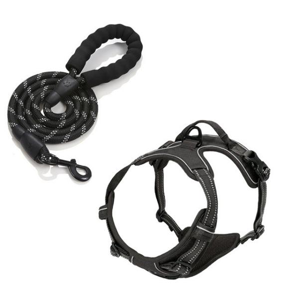 Neoprene Reflective Dog Harness Set No Pull Collar And Leash Custom Hi Vis Dog Harness